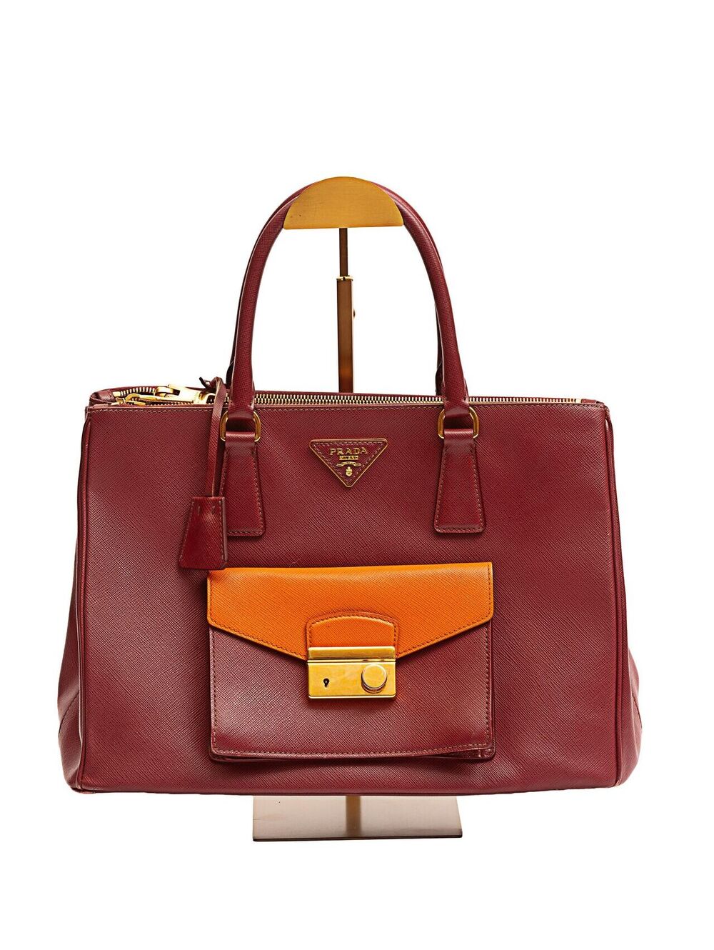 Prada Saffiano Lux Galleria Front Pocket Tote